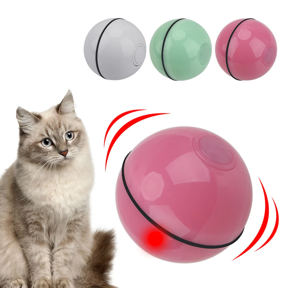 

Automatic Scrolling Ball Smart Funny Pet Toy USB Charging 360 Degree Self Rotating Pet Toys Colorful LED Light Drop