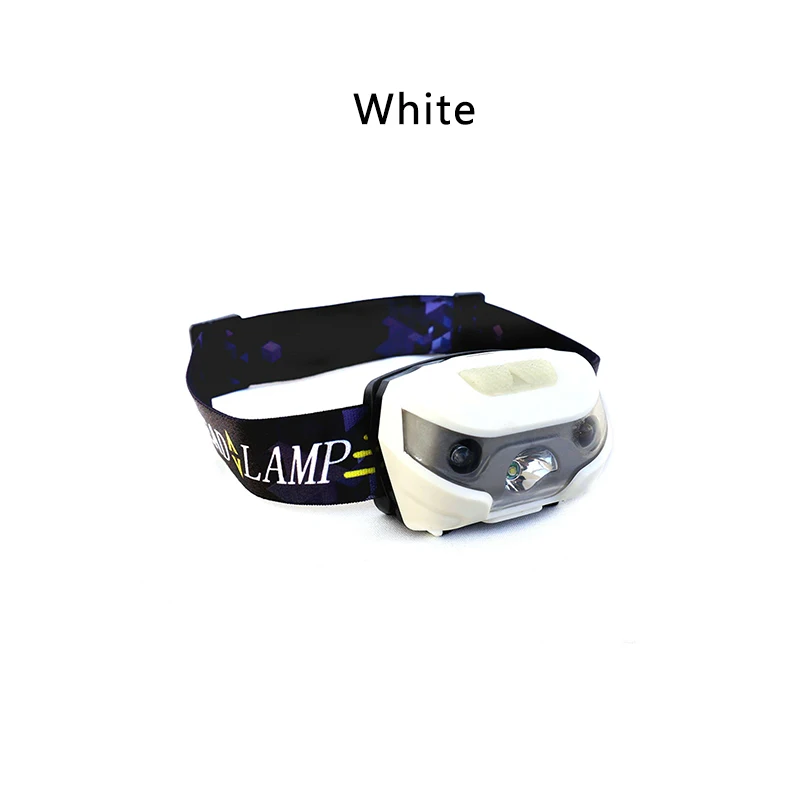 Mini Rechargeable LED HeadLamp Body Motion Sensor LED Bicycle Head Light Lamp Outdoor Camping Flashlight With USB Bicycle Lights - Цвет: Белый
