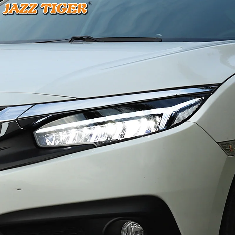 JAZZ TIGER автомобильный Стайлинг светодиодный DRL динамический светильник поворотного сигнала Головной фонарь в сборе светодиодный головной светильник для Honda Civic