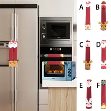 Рождественские украшения Ручка дверцы холодильника крышка кухонная техника микроволновая печь перчатки холодильник перчатки крышка печи O3