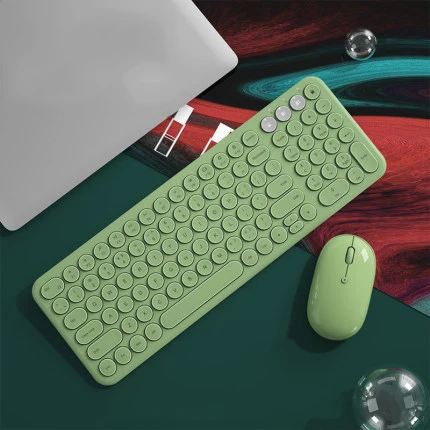 B.O.W  Recharging Bluetooth Wireless Keyboard, Stable 2.4Ghz &BT Dual Mode Quiet Typing 96 Key 3 Devices Connected Keyboard and mouse