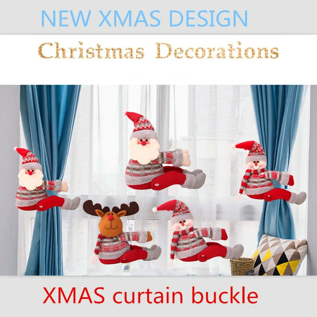 Рождественский Санта-Клаус, кукла, занавеска, пряжка, вечерние, Декор, подарок для дома, мультяшный держатель, детская, для спальни, занавеска, пряжка, зажим