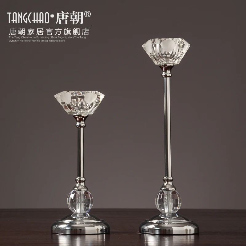 

Glass Table Candle Holder Stand Crystal Nordic Romantic Luxury Candle Holder Crystal Nordic Kaarsenhouder Home Decoration JJ60ZT