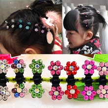 Новинка, милые женские Мини-скрабы, маленькие крабы, хрустальные заколки для волос, стразы, зажимы для девочек, мини-заколки для волос, заколки для волос с милым цветком