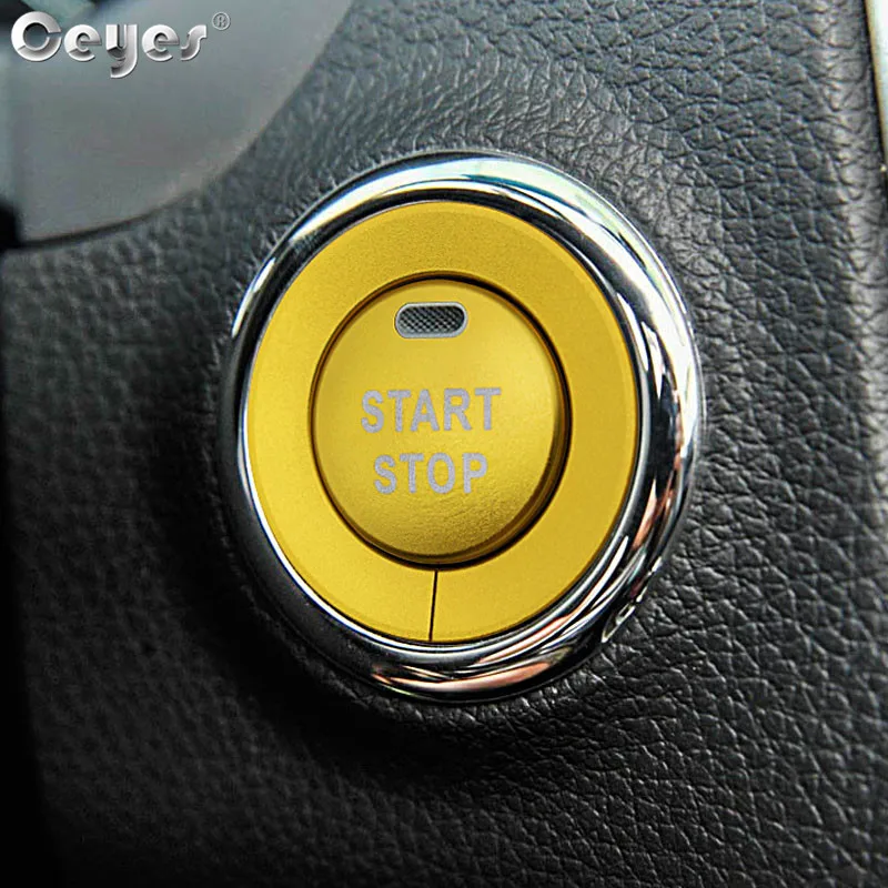 Ceyes автомобильный Стайлинг для Nissan, Qashqai, Juke автомобильный выключатель зажигания стоп стильная кнопка Зажигания для автомобиля кольцо крышки с отверстием случае аксессуары наклейки