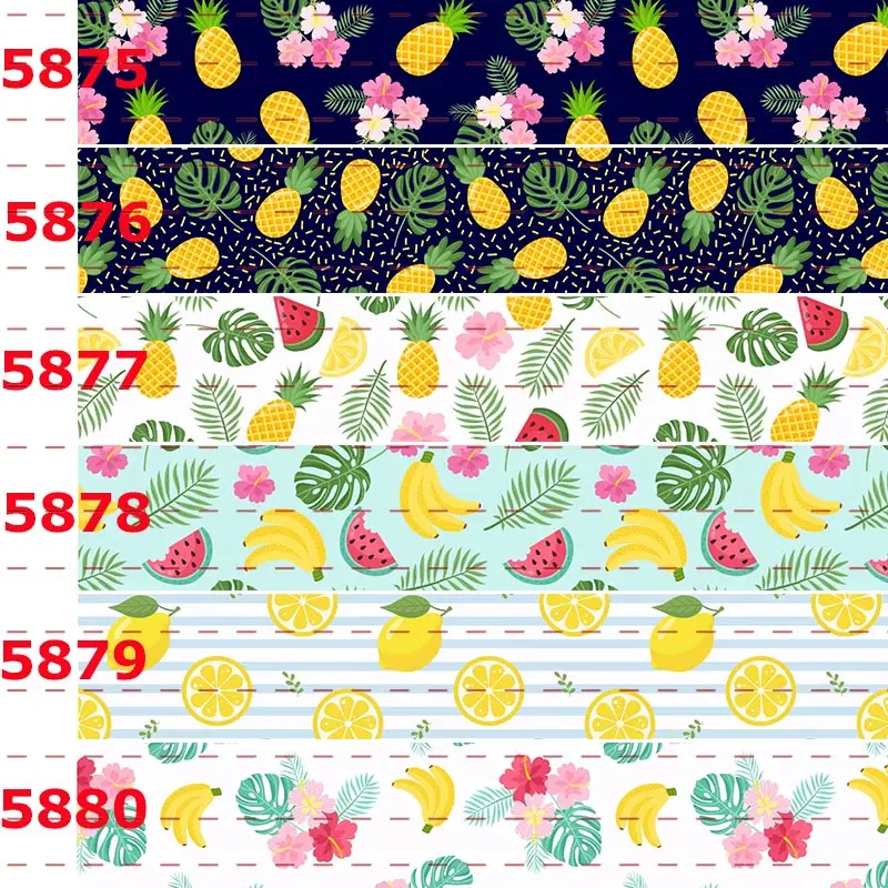 Flamingos Fruits Printed 5 Yards Grosgrain/Satin Ribbon 22mm/25mm/38mm/50mm/75mm for DIY Hair Bows Decorations | Дом и сад
