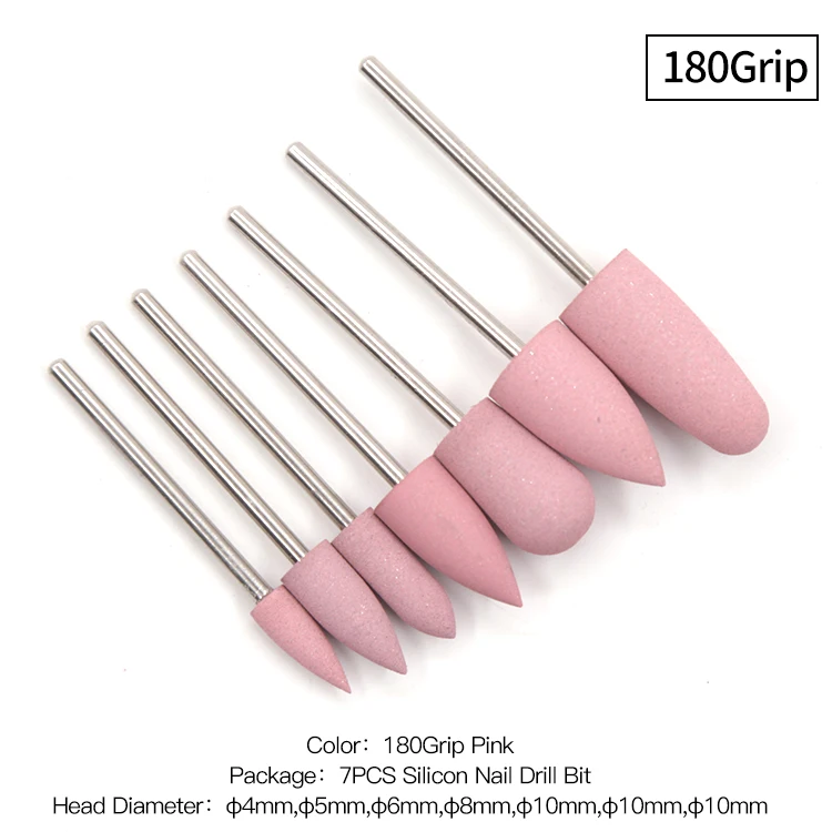 7PCS Silicon Nail Drill Bit Rotary Burr Cutters for Manicure Machine for Manicure Nail Drill Cutter for Nail Cutter for Pedicure - Цвет: AN-SET100