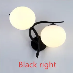 Black right Современный минималистичный настенный светильник с двойной головкой, оригинальная прикроватная лампа для спальни, Балконная лампа для коридора, Проходная лестница, настенная лампа для ресторана - Цвет абажура: Black right