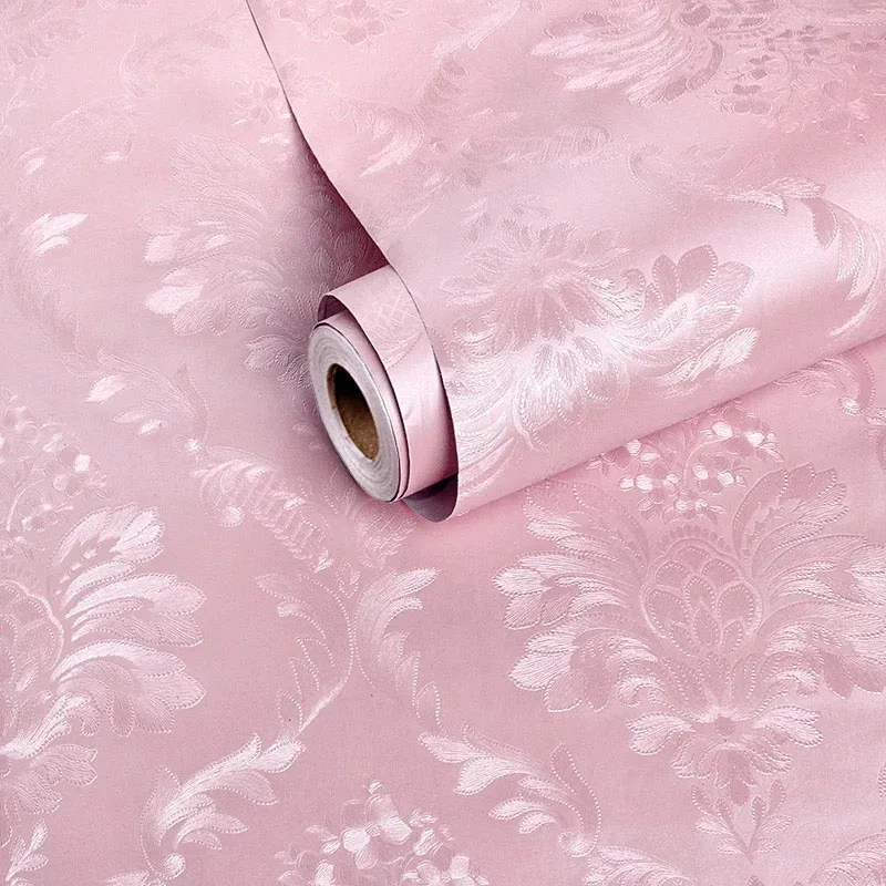 Для девочек розового цвета с рисунком в полоску кирпич самоклеящиеся обои рулон для детской комнаты настенный Стикеры Спальня Гостиная обоями домашний декор - Цвет: Wallpaper