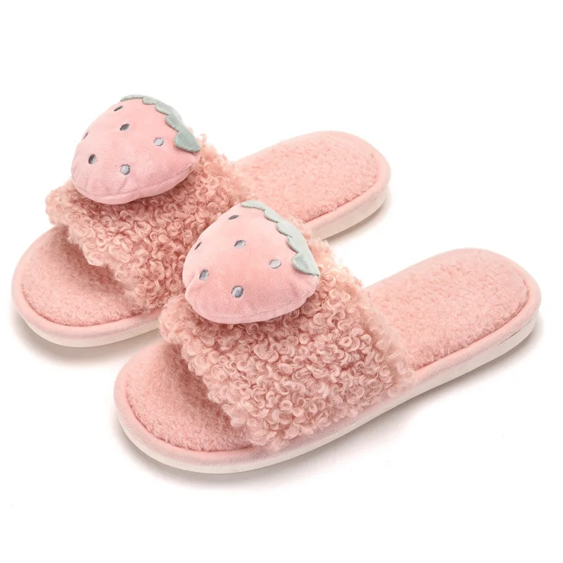 

Chaussures Flock Faux Fur Slides for Women Slidessoft Home Slippers Women Shoes 2020 Winter Slippers Woman Slipper Female Shoes