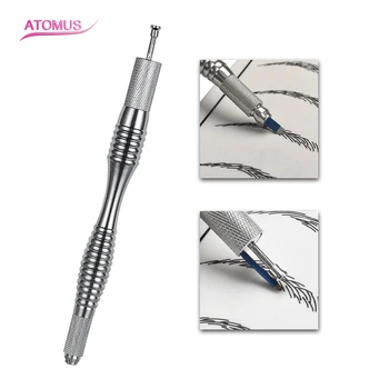 

Microblading Eyebrow Tattoo Pen Professional Permanent Makeup Manual Pen With Needles Tattoo Durable Eye Brow Pencil Waterproof