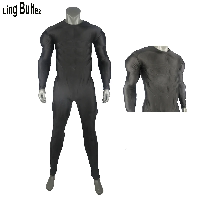 Ling Bultez High Quality New Black Relif Muscle Suit Muscle Padding Muscle  Costume Basic Muscle Outfit For Cosplay