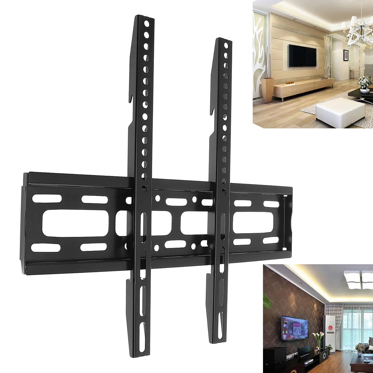 Universal 50KG TV Wall Mount Bracket Fixed Flat Panel TV Frame with Level Instrument for 26-65 Inch LCD LED Monitor Flat Panel
