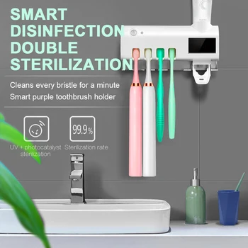 

UV Light Toothbrush Sterilizer Toothbrush Holder Automatic Toothpaste Squeezers Dispenser Home Bathroom use