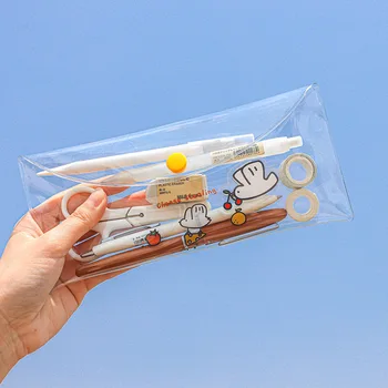 

220mm*100mm Kawaii Pencil Bag Creative Transparent Stationery Storage Bag Student Stationery Office School Supplies Pencil Case
