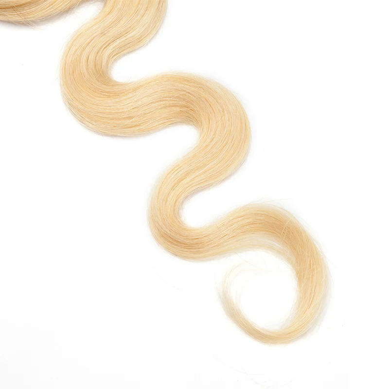 SEGO 1"-24" объемные волнистые человеческие волосы для наращивания, не Реми, 4*0,8 см, лента, натуральные человеческие волосы, клейкая кожа, уток, 2,5 г/шт., блонд
