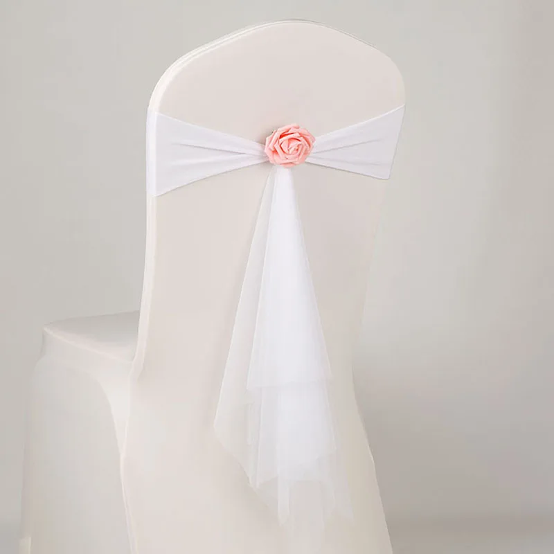 

30pc Chair Sashes Bow Cover Chair Sashes Mercerized Leather+Mesh For Hotel Home Weddings Events Party Banquet Decoration