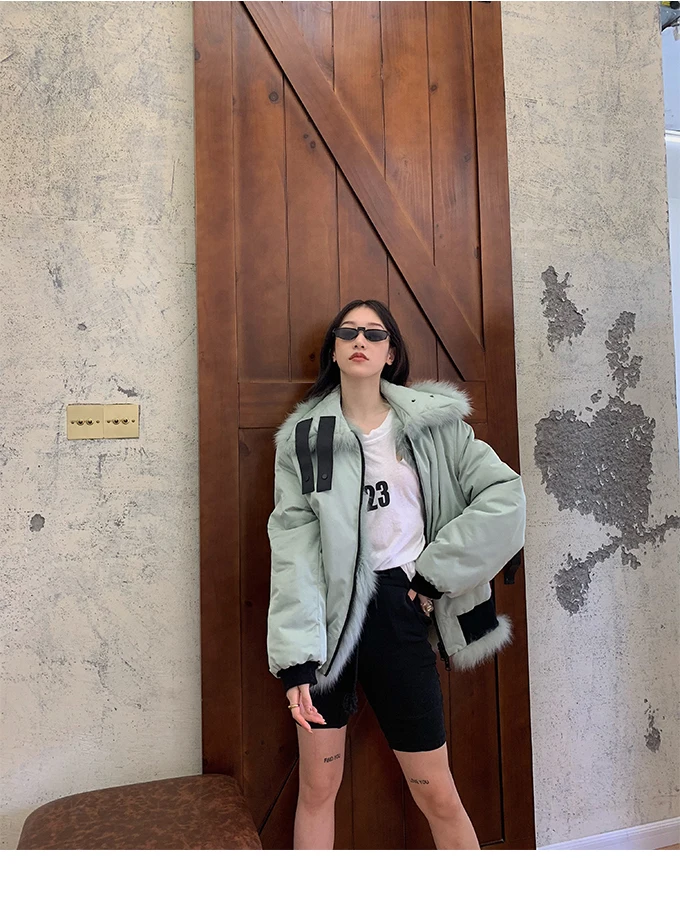 Two sides wearing autumn and winter imported fox fur grass coat female Korean Streetwear real fox fur coat New