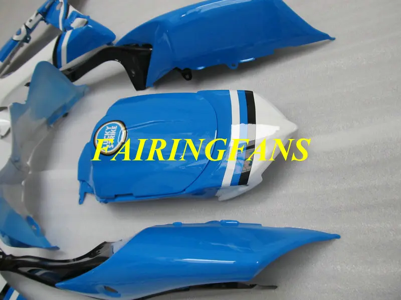 Литья под давлением обтекатель комплект для GSXR600 750 K8 08 09 GSXR 600 GSXR750 2008 2009 Белый Синий Обтекатели кузова+ подарки SA67