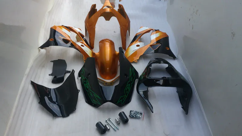 Набор обтекателей для мотоциклов на заказ KAWASAKI Ninja ZX9R 2002 2003 02 03 белого пламени