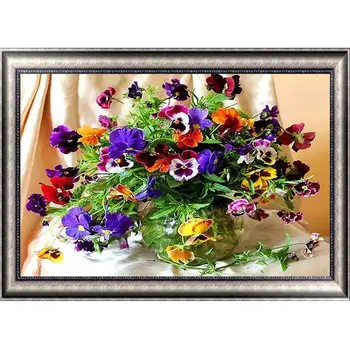 

New 5D Diamond Painting DIY Color Pansy 2020 Full Drill Diamond Embroidery Home Decoration Wall Hanging Gift