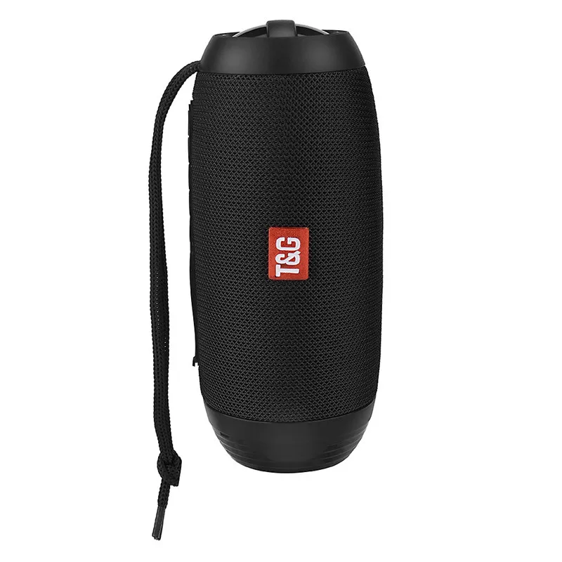 TG602 перезаряжаемый HIFI беспроводной динамик Bluetooth портативный открытый динамик s стерео фонарик громкий динамик AUX TF с микрофоном - Цвет: Черный