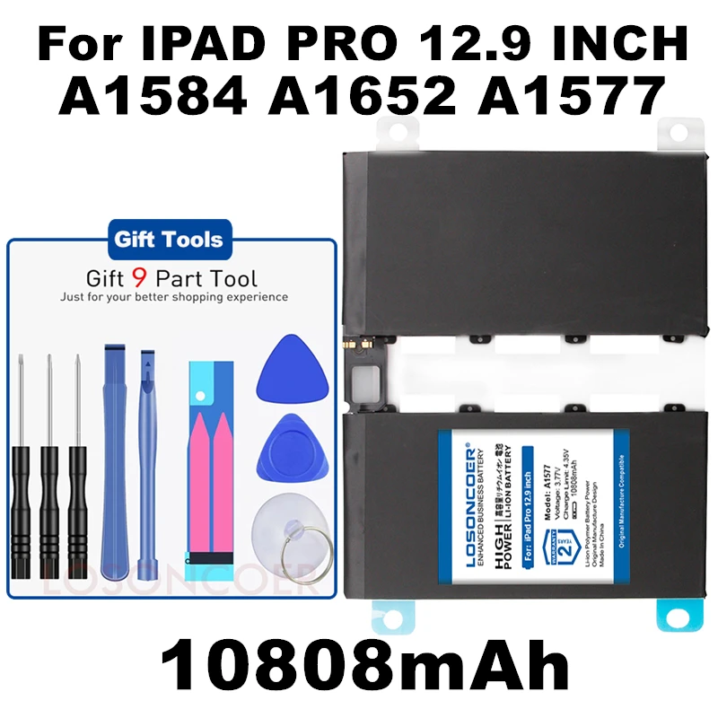LOSONCOER 10808mAh A1584 A1652 A1577 новейшее производство, планшет, аккумулятор для iPad Pro 12,9 дюйма, сменные батареи+ Бесплатные инструменты