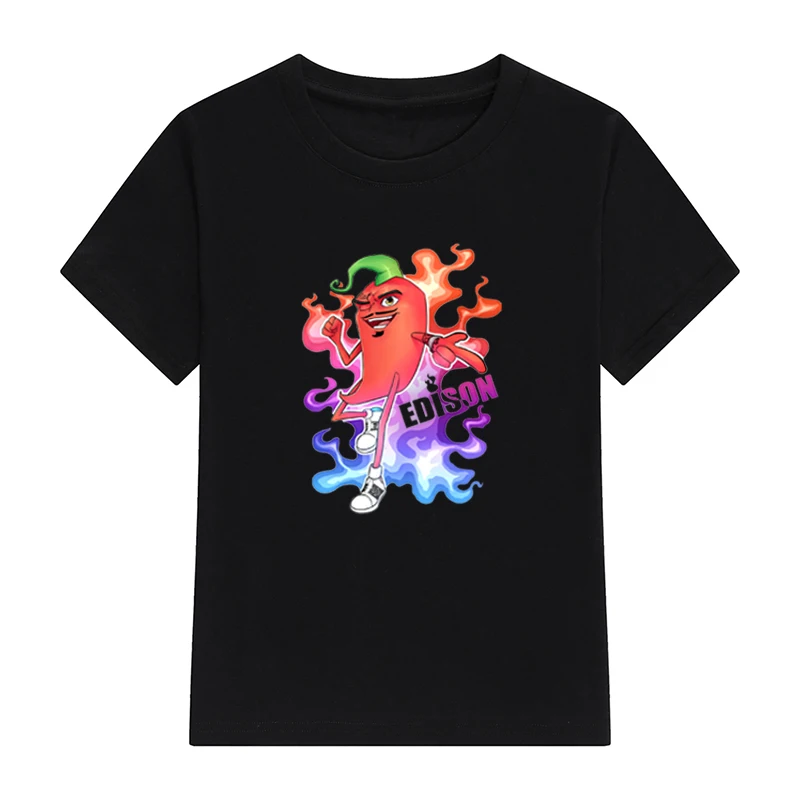 Children's Cotton T Shirts Merch Edison Perec Chilli Hot Casual Family Clothing Set boy's girl's Fashion Pepper Print Tops