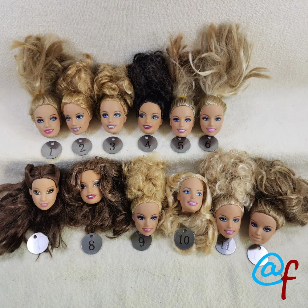 

B3-3 Original Foreign Trade Africa Beauty 1/6 OOAK NUDE Rarely Doll Head Mussed Many Hair for DIY