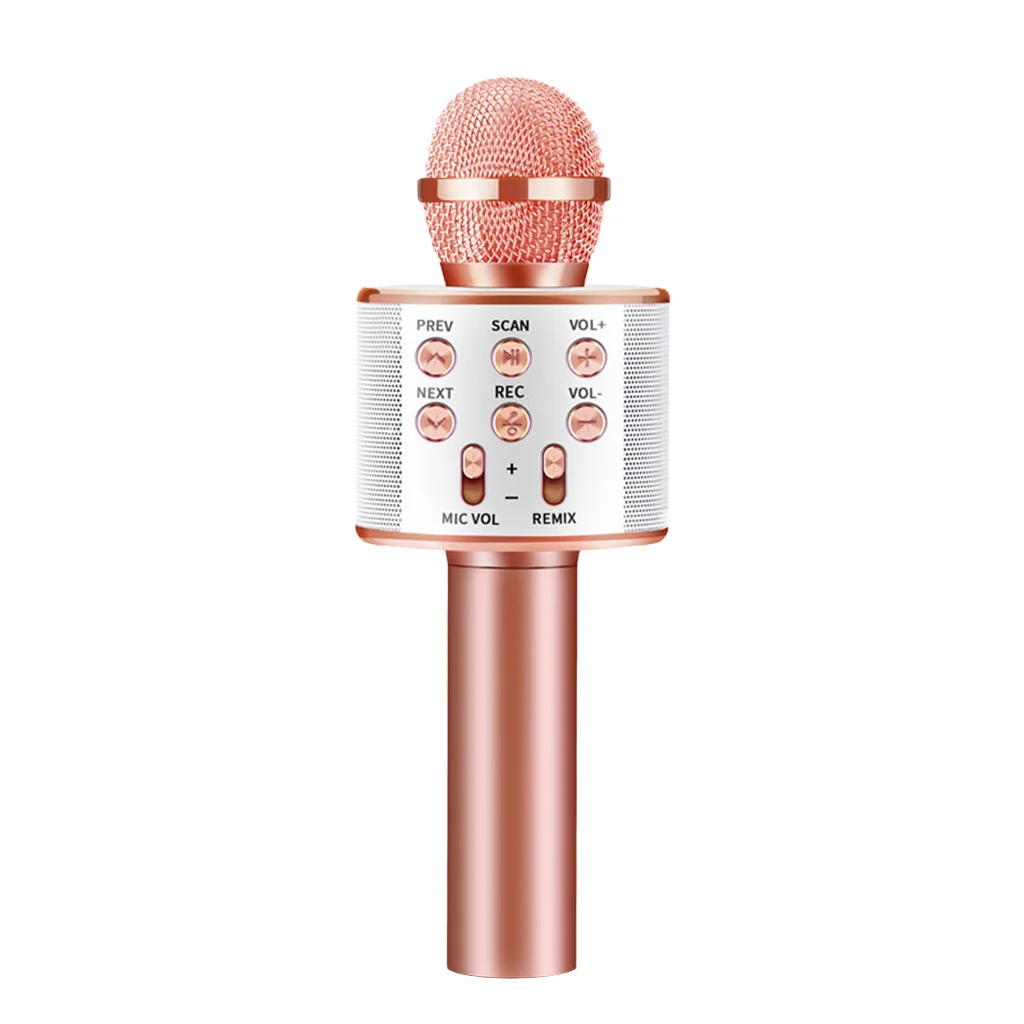 Rose Gold Ручной Bluetooth микрофон для смартфона караоке микрофон динамик рекордер - Цвет: Rose Gold