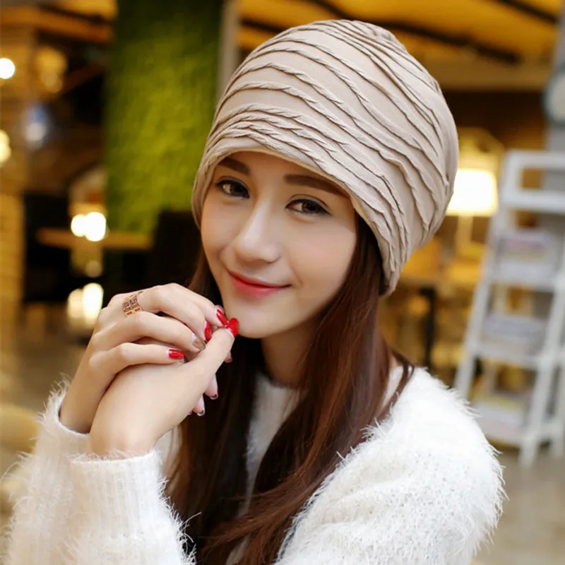 

Women's gorras Beanies Caps 2020 Summer Fashion Cotton stripe Ventilation elastic Travel Headscarf Ladies Casual Skullies Hats