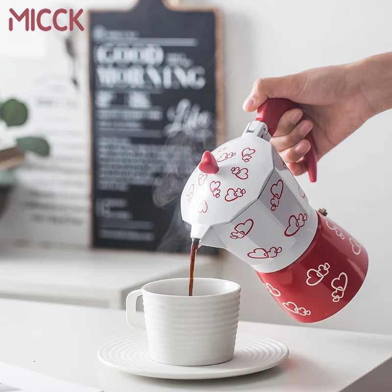 Кофеварка MICCK для мокко алюминиевая 150/300/450 мл|Кофейники| |