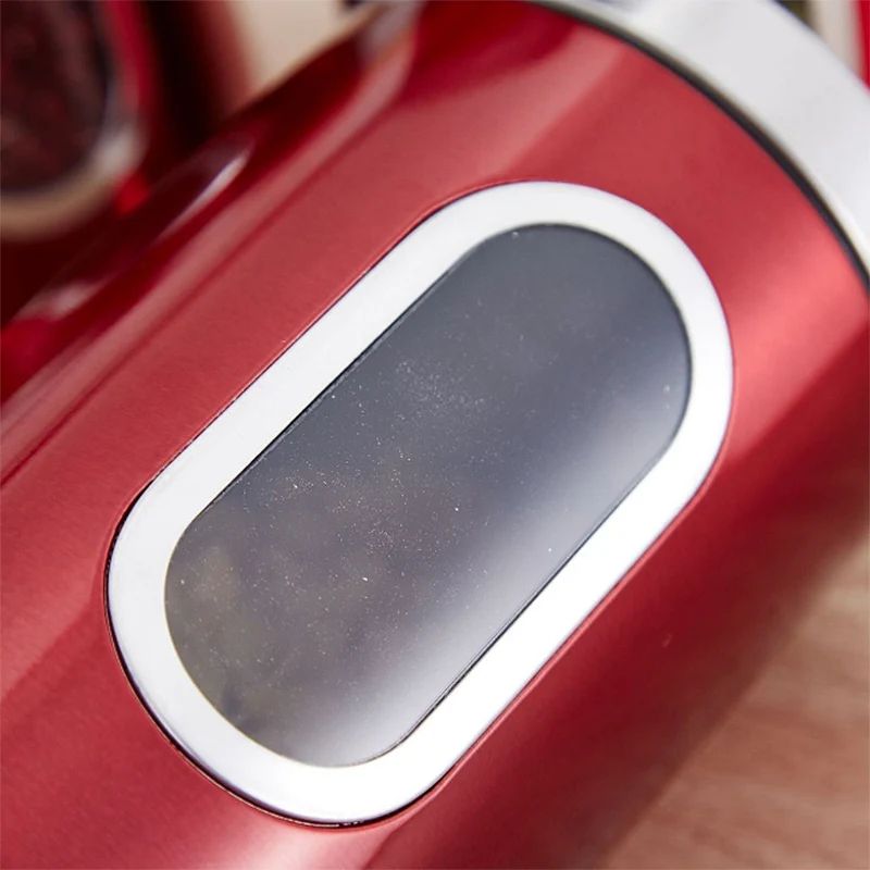 1x Round Stainless Steel Kitchen Storage Jar Candy Jar Sealed Jar Food Christmas Biscuit Box- Red