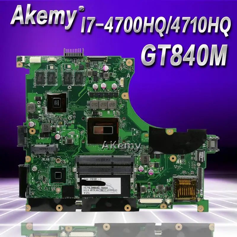 Akem N56JN материнская плата для ноутбука For Asus N56J N56 тест оригинальная I7-4700HQ/4710HQ GT840M-2GB