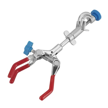 

Multi-functional Lab Clamp 3 Prong Finger Style Laboratory Rubber-Coated Condenser Holder LB88