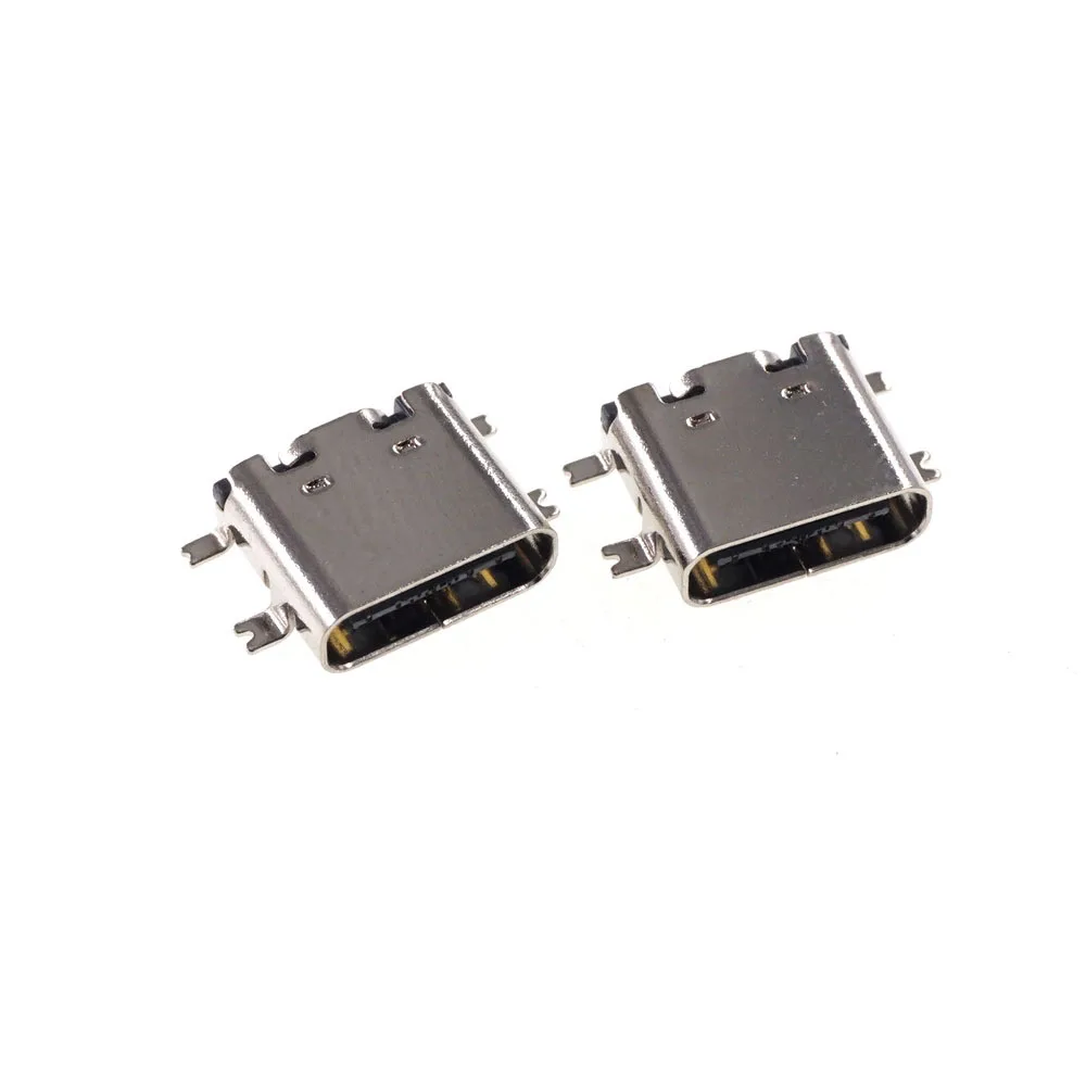 

50 Pcs USB 3.1 Type C Connector 16 Pins Female Socket Receptacle Surface Mount Right Angle PCB Board Guide Shield USB-C