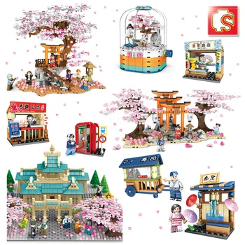 

NEW IN STOCK Sakura Cherry Blossom Season Street view assembled building blocks bricks compatible with Legoingly toys gift