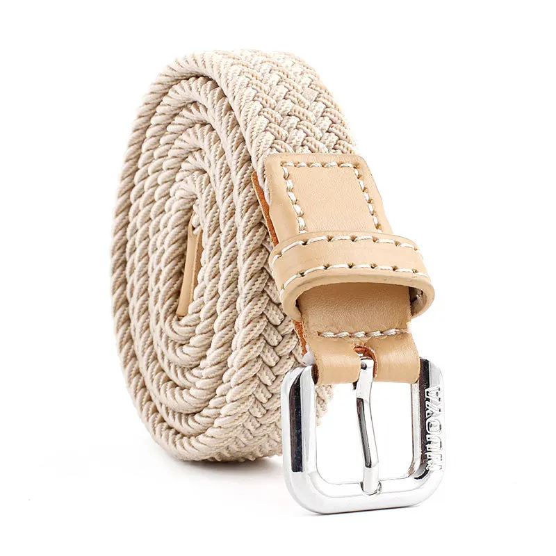 New Unisex Casual Stretch Woven Belt Women Men Elastic Belts For Jeans Knitted Belts Vintage Solid Braided Belt Pin Buckle Belt crocodile skin belt