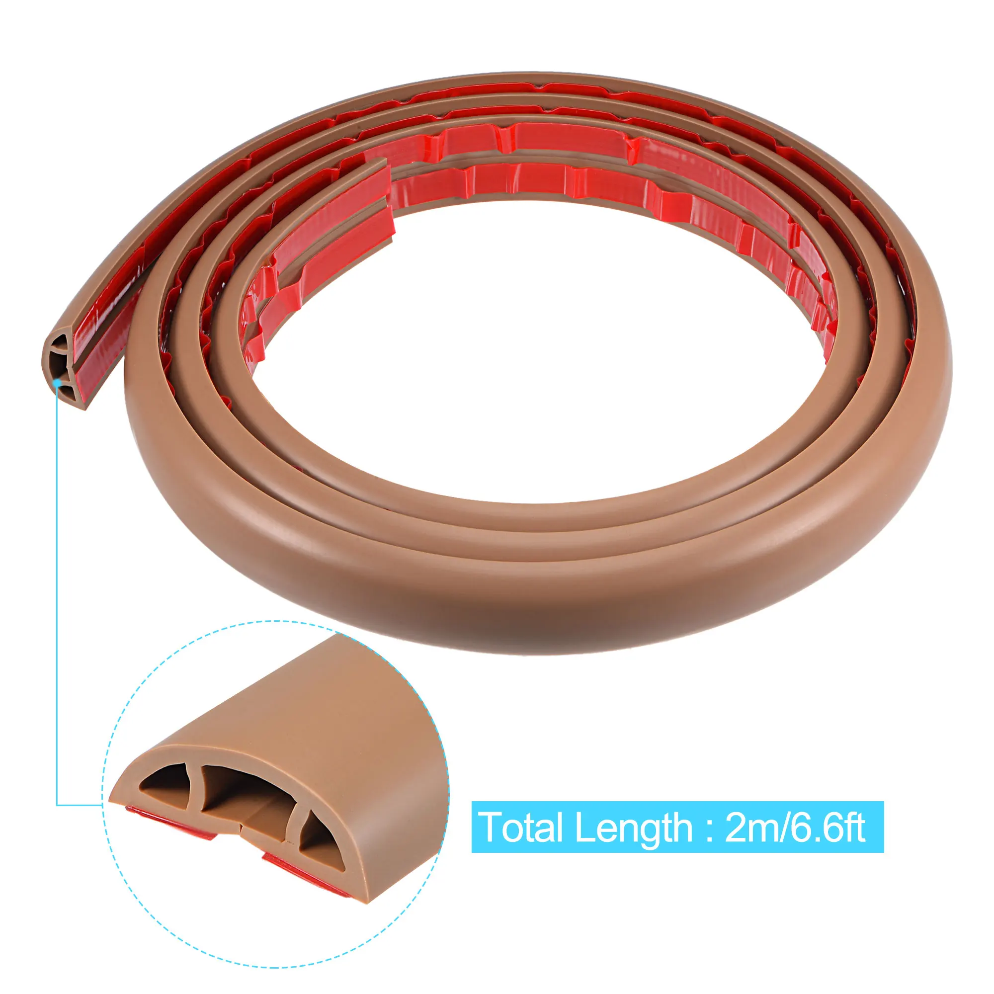 Uxcell Floor Cable Cover PVC Cord Protector Self-Adhesive Power Cable Protector Extension Electric Wire Duct Slot Manage