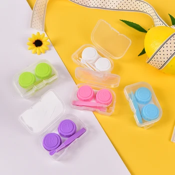 

1Set Fashion Transparent Pocket Plastic Contact Lens Case Travel Kit Easy Take Container Holder Random
