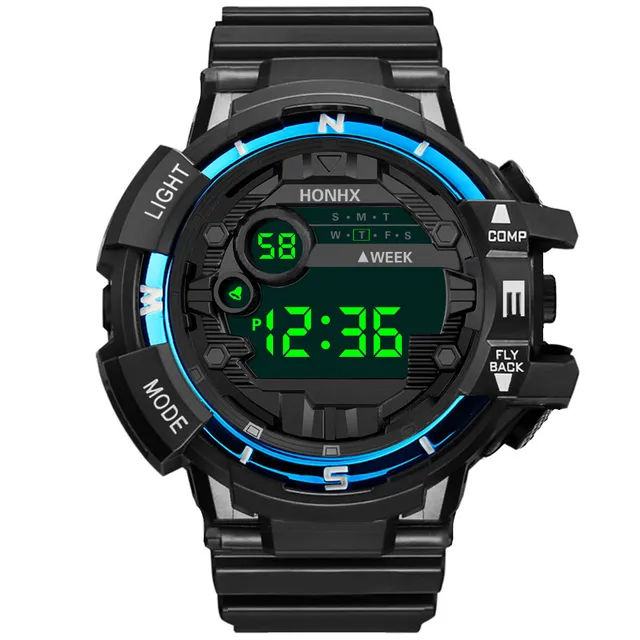 Relojes electrónicos para hombre y mujer, pulsera Digital Led a la moda, resistente al agua, con fecha, militar, de goma, de cuarzo, con alarma - Imagen 2