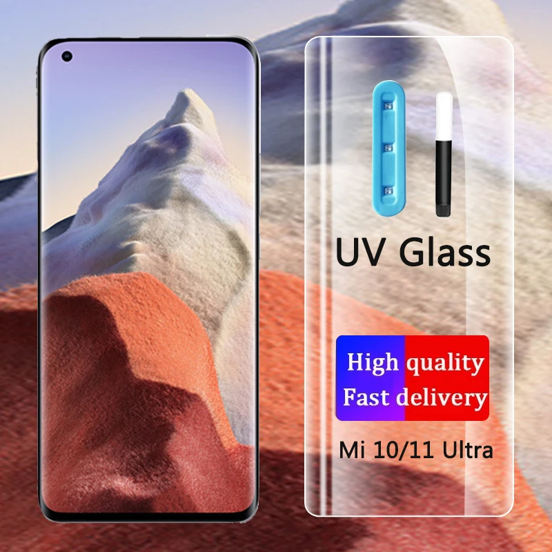 УФ-стекло для Xiaomi Mi 10 11 Ultra pro 10s защитная пленка с полным покрытием жидкости