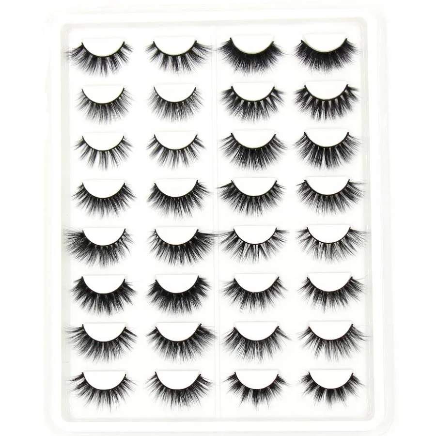 Skup SOQOZ 16 7 par fałszywe rzęsy 3D norek rzęsy ręcznie puszyste rzęsy prawdziwe rzęsy z futra norek makijaż grube fałszywe rzęsy