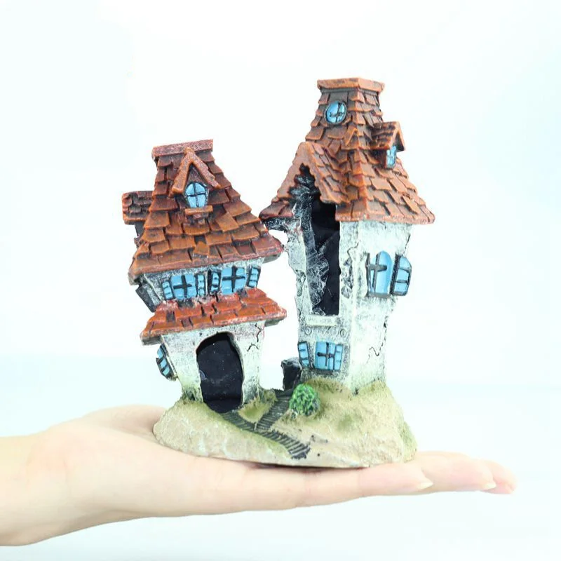 13X7x14.5cm Смола мультфильм дом украшения для аквариума украшения аквариум аксессуары - Цвет: 13X7x14.5cm