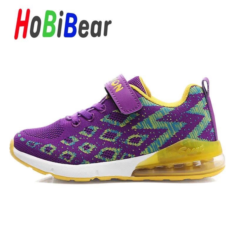 HOBIBEAR/Молодежные кроссовки для мальчиков; дизайнерская детская обувь для девочек на воздушной подушке; большая обувь для бега для мальчиков; Брендовые повседневные кроссовки для молодых девочек