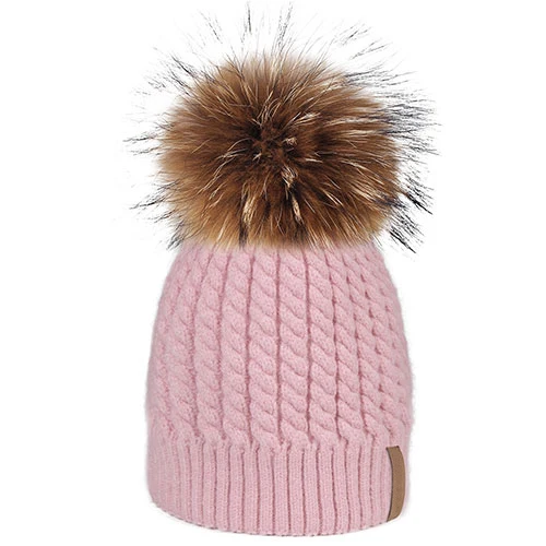 ICEbear, женская шапка бини, зимние шапки, вязаная шапка с помпоном, женская зимняя шапка, FX-HTWL002 - Цвет: pifen