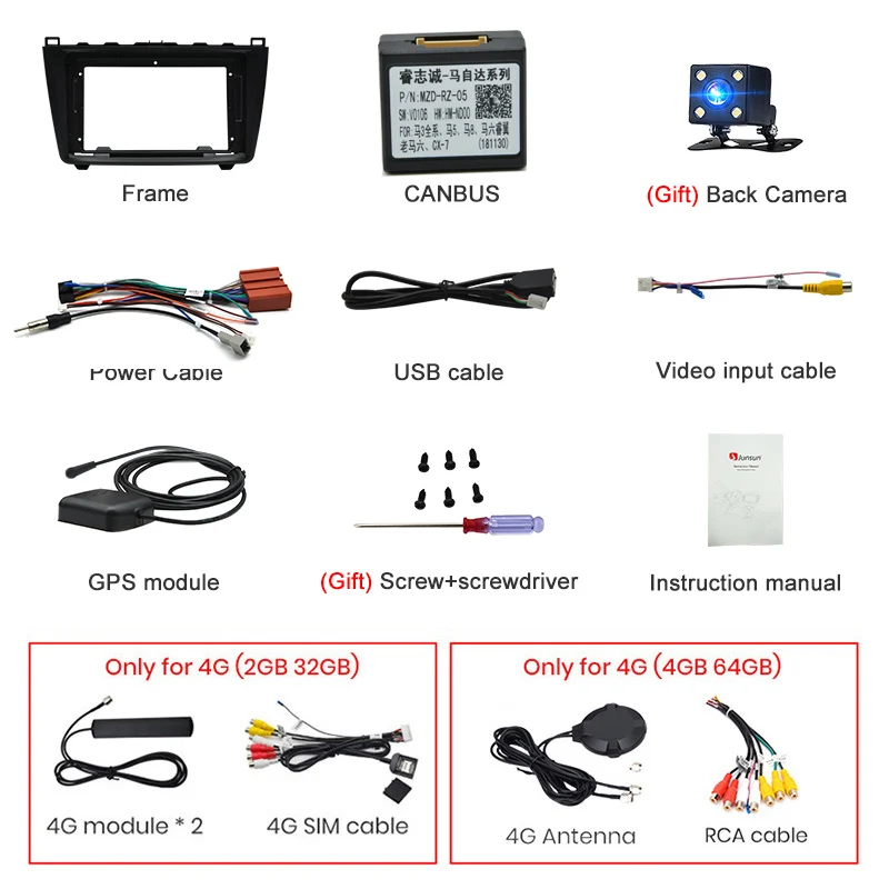 Junsun 2G+ 32G Android 8,1 для Mazda 6 2008 2009 2010 2011 2012- 2 din Автомобильный Радио стерео плеер Bluetooth gps Навигация dvd