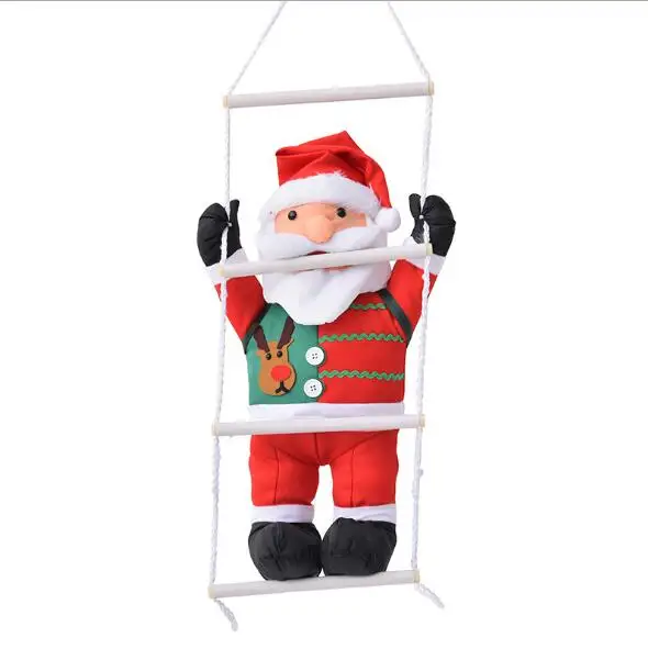 1 шт. 60 см скалолазание кулон в виде куклы Санта-Клауса украшение дома подарок Рождественская елка подвесные детские игрушки праздник