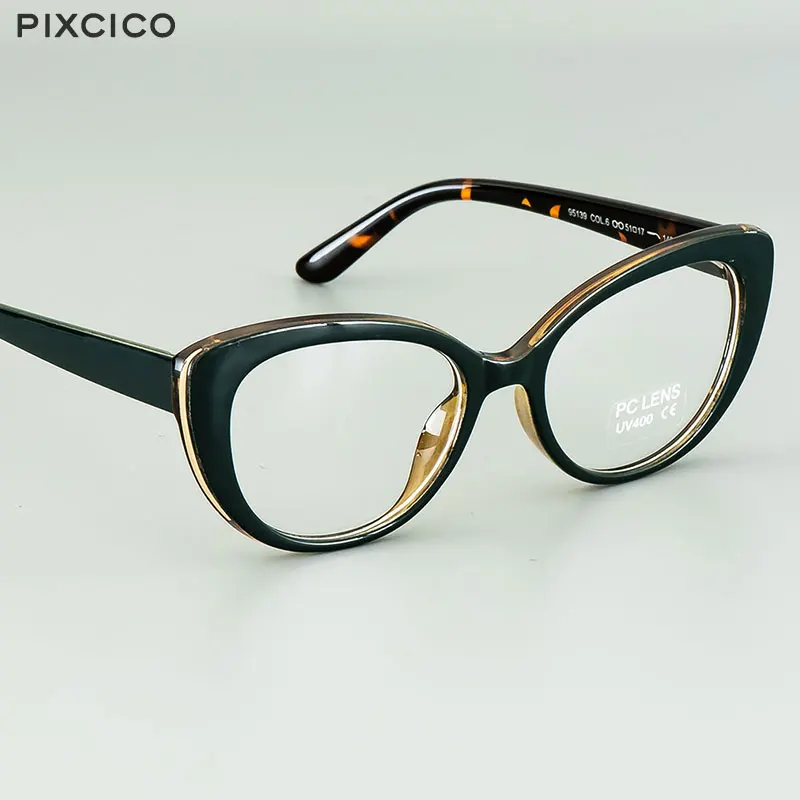 Eyeglasses Frames Eyewear Frames Women Glasses Fashion Eyeglasses Pixcico 45677 Cat Eye Glasses Frames Women Optical Fashion Computer Glasses Customized prescription glasses