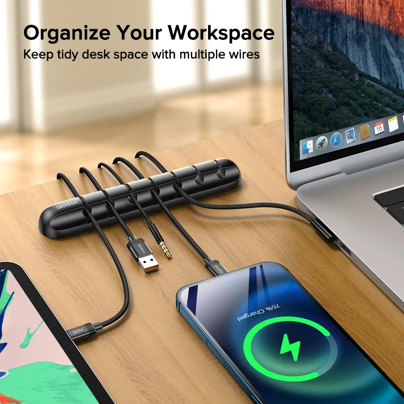 Organisateur De Câbles Chargeur De Gestion De Cordon Multi Usb Support De €